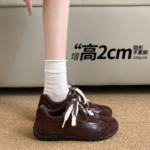 【彩沫】2026新款德迅鞋百搭平底休闲运动鞋透气拼色