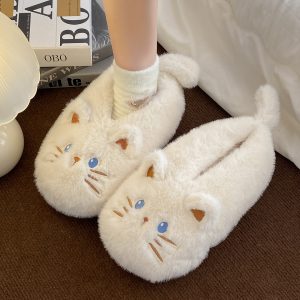 【二艺】爆款胖胖猫女款新款冬季室内家居保暖加绒全包跟外穿