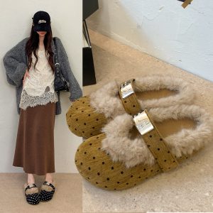 【帝兴女鞋】雪地靴冬季2026加厚保暖防滑短款毛毛棉鞋