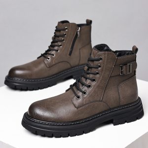 南风5022真皮时尚百搭中帮马丁靴38-44皮鞋码批98